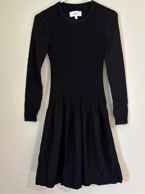 Textiles by Elizabeth and James Black Long-Sleeve Knit Fit & Flare Dress